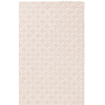 Tapis rose / ivoire en laine / coton touffeté à la main Genre 350