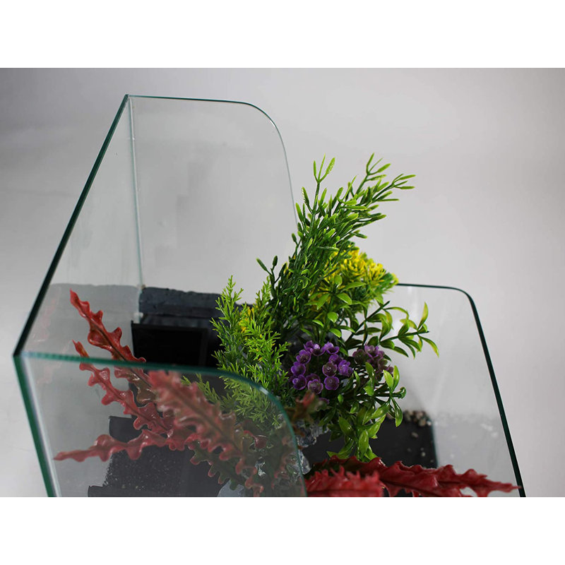 Hydroponic Glass Aquarium with LED Light and Waterfall
