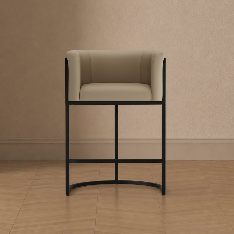 Tabouret de comptoir Cosmopolitan Mid-Century, Greige, Tabouret de comptoir (siège d'une hauteur de 25,5