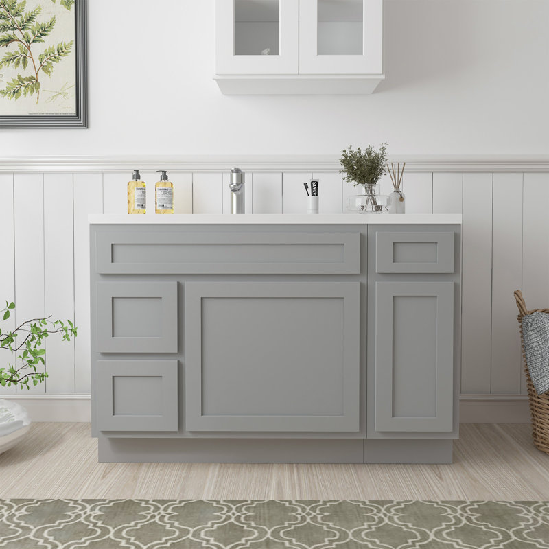 Base de meuble-lavabo simple 48 po seulement, Gris