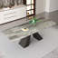 94.5”  Extendable Dining Table Set With Rectangular Sintered Stone Top And 8 Faux Leather Chairs-116788523-124911245