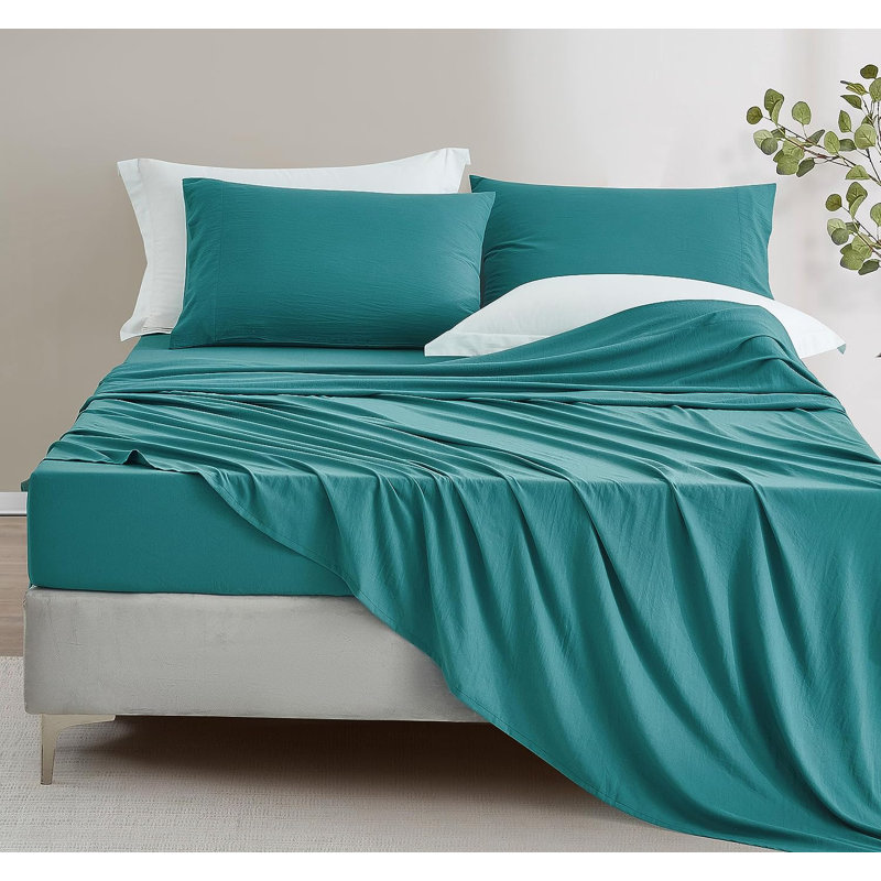 Teal Full Size Microfiber Deep Pocket Sheet Set