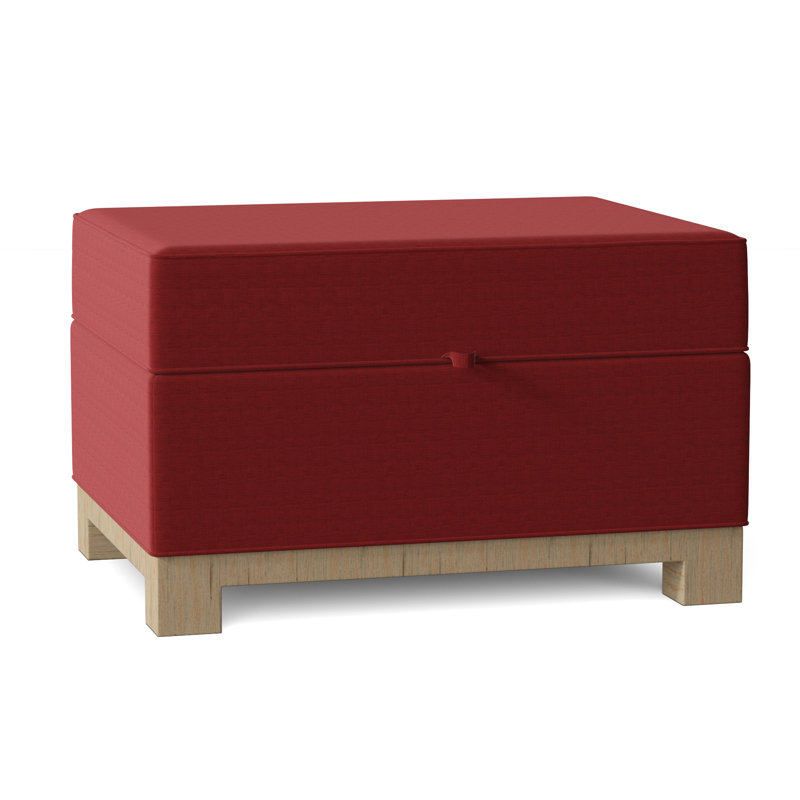 Repose-pieds rectangulaire avec rangement Brandes, Naturel, Rouge Marlow