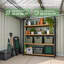Abri de jardin en métal de 2,4 m x 1,8 m avec portes verrouillables