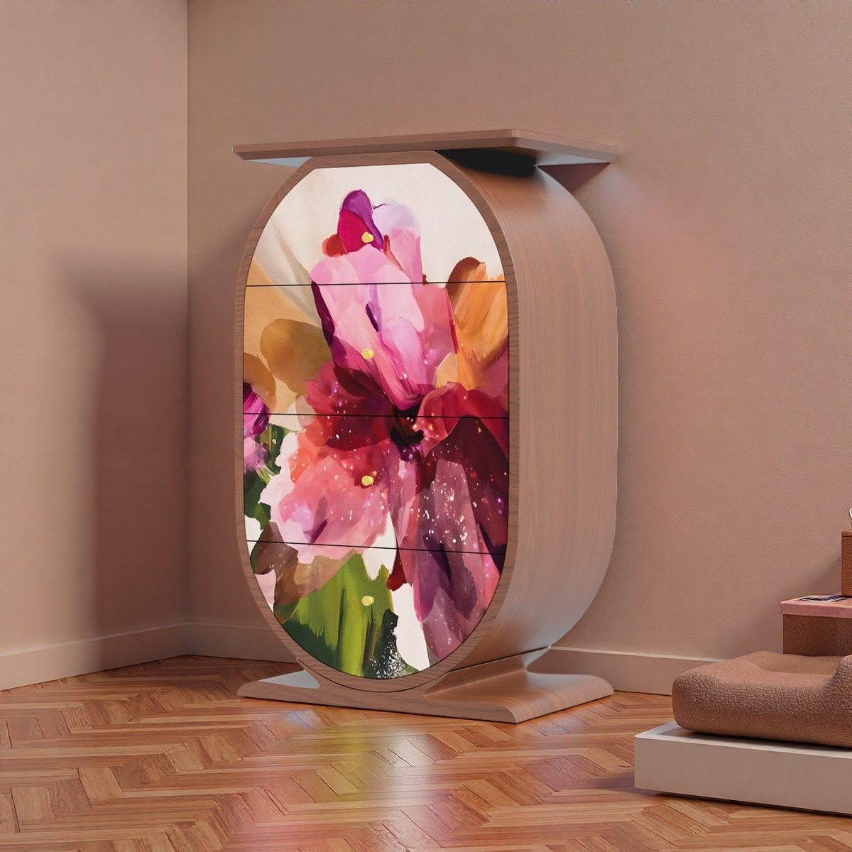 HomeLuxea French Abstract Painted 4 Drawer Cabinet | Wayfair