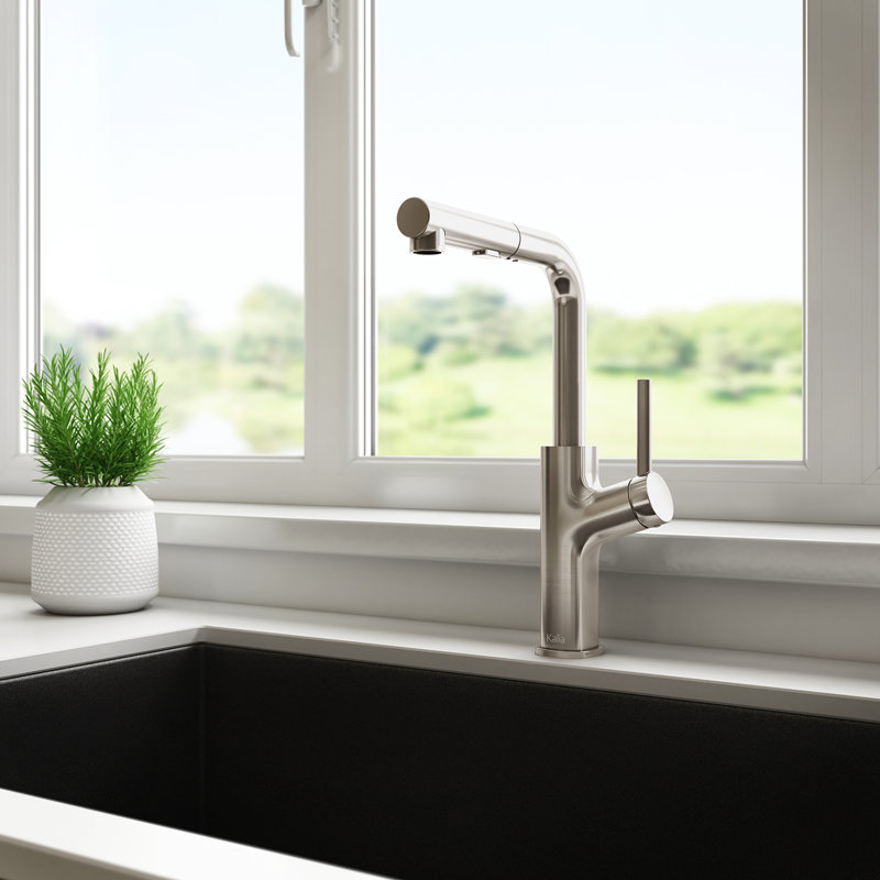 Robinet de cuisine escamotable Kalim MASIMO Surfer, Acier inoxydable PVD