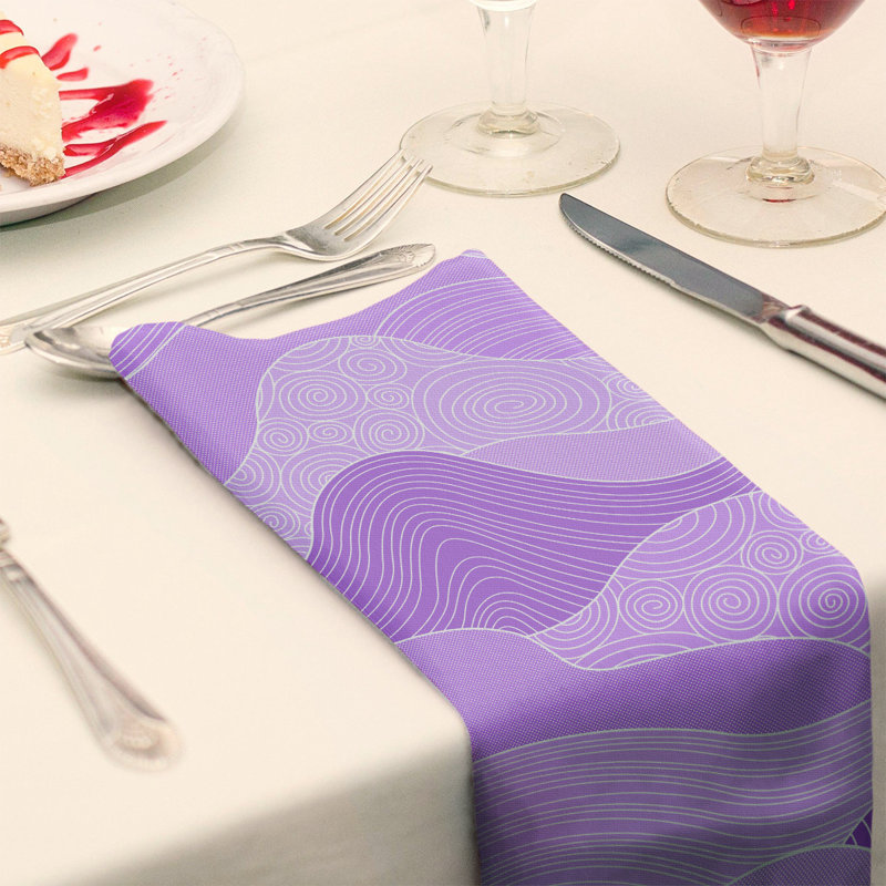 Serviette de coton à ondulations à la main, H 0,1 po x l 10 po x P 10 po, Mauve, Sergé de polyester