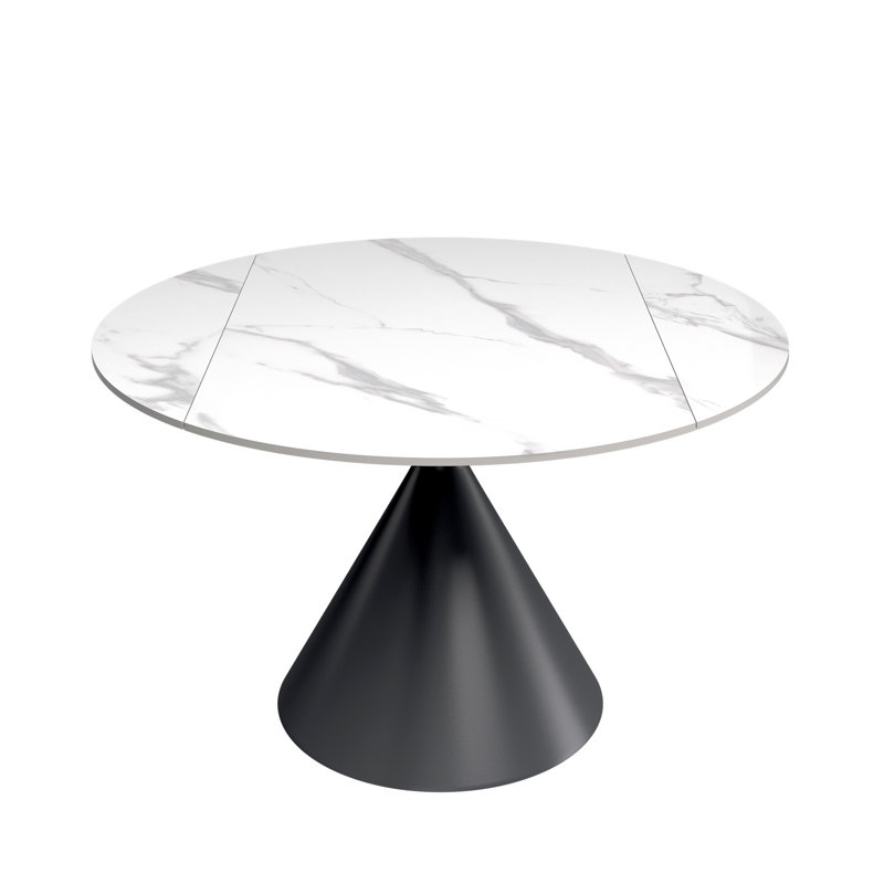 Avaeyah Round 135cm Extendable Dining Table, White