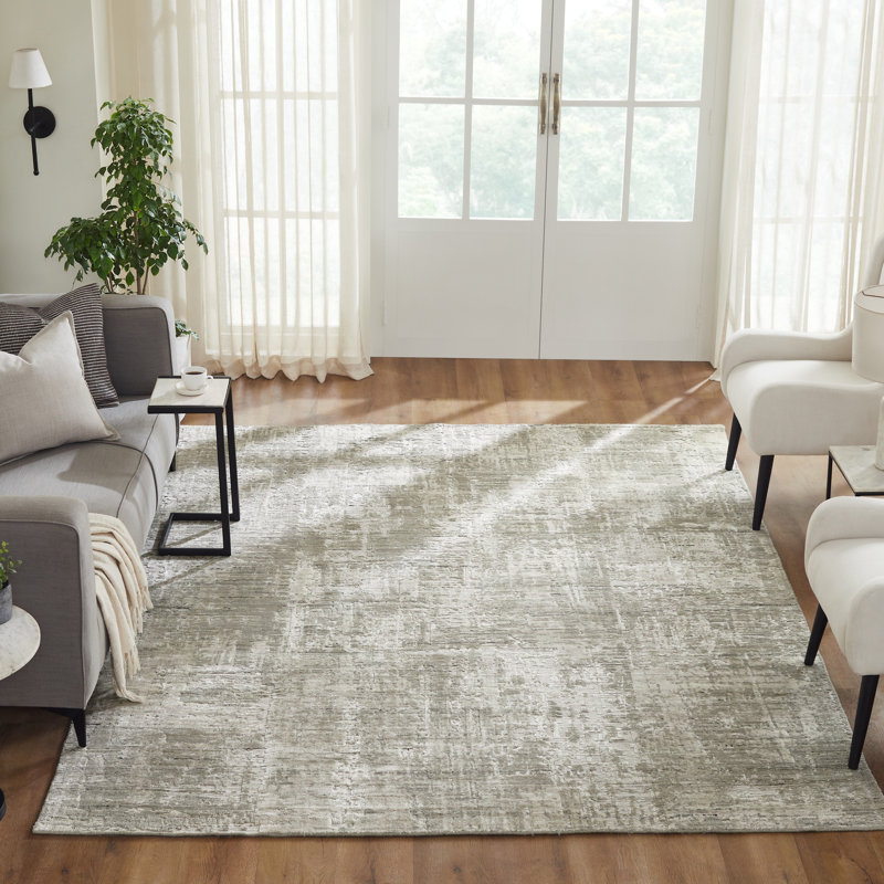 Tapis taupe tissé à la main Kaiser, Rectangle 7 pi 6 po x 9 pi 6 po