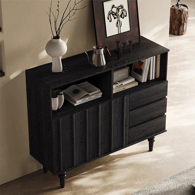 Armoire d'entrée de style médiéval, H 37,4 po x l 59,05 po x P 15,75 po