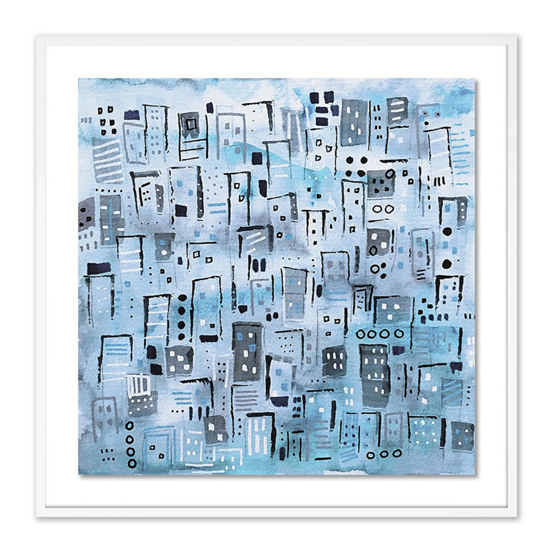 Rainy Weekend Print by Melanie Biehle, White, 40" H x 40" W x 2.5" D