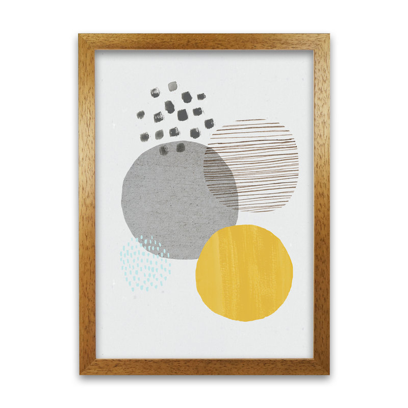 Abstract Mustard And Grey by Laura Irwin - No Frame Print, Oak Framed, 42cm H x 29.7cm W x 3cm D