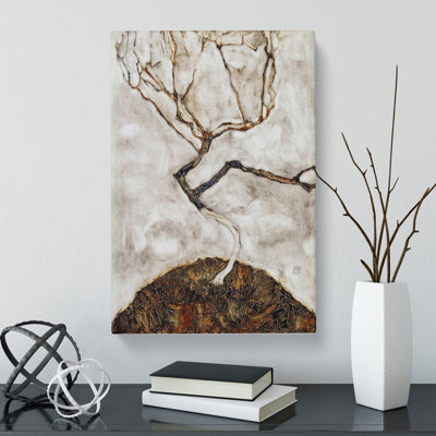 Small Tree In Late Autumn by Egon Schiele - Wrapped Canvas Painting