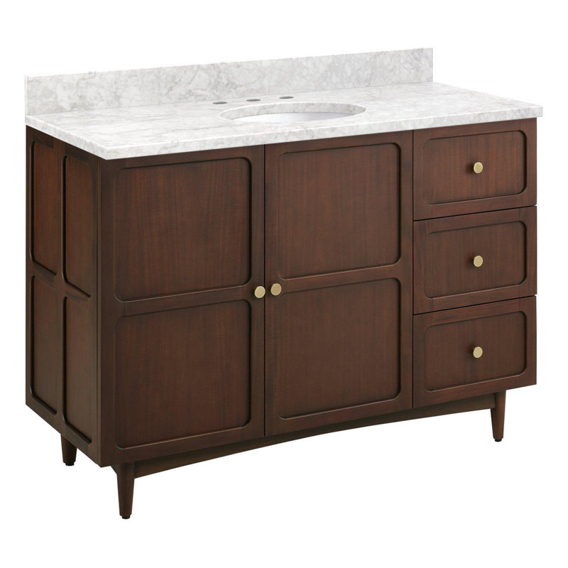 Delavan 48" Single Bathroom Vanity, Carrara Marble