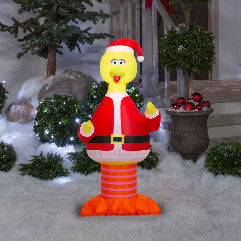 Lumière de Noël Airblown-Grand oiseau en costume du Père Noël-SM-Sesame Street