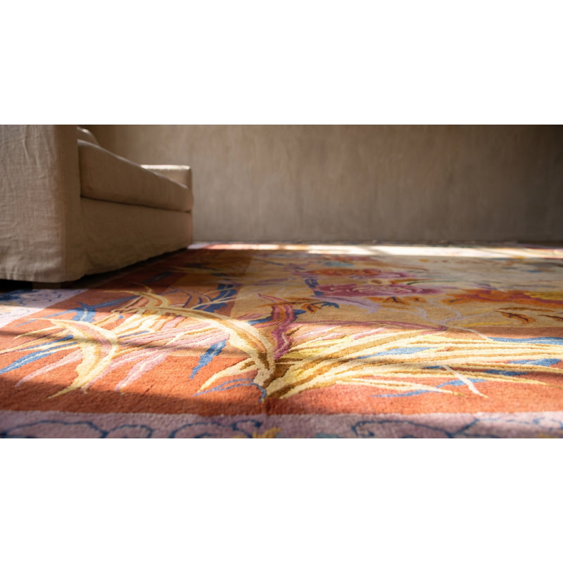 Rare Artistic Scenic Antique Chinese Art Deco Room Size Carpet