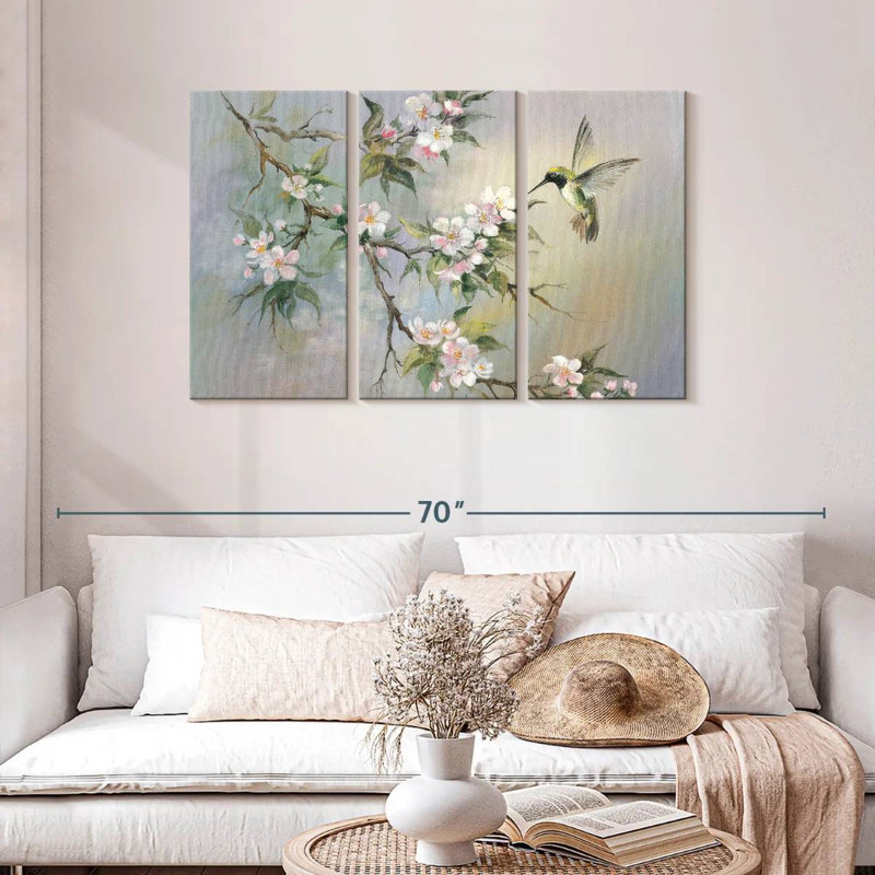Springtime Hummingbird, 28" H x 45" W