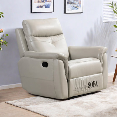 Modern Living Room Faux Leather Manual Recliner