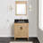 Londa Double Sink Bath Vanity In Natural Wood Finish With Black Carrara Quartz Top-1266096228