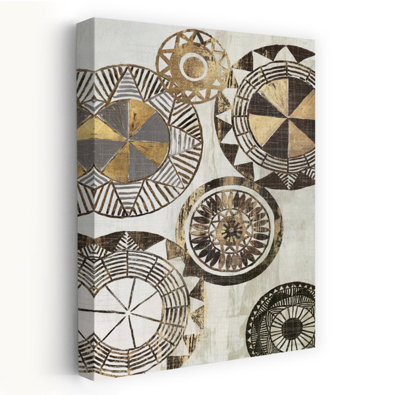 Anneaux d'Afrique I, art géométrique abstrait contemporain, H 24 po x l 16 po