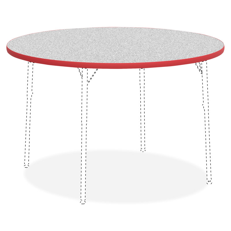 Table d'activité circulaire à hauteur ajustable, Gris et rouge