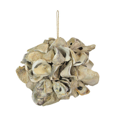 Ensemble de 2 sculptures murales suspendues en forme d'huître côtière pour un décor nautique, 9 pouces de diamètre