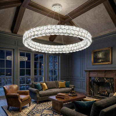 Modern Ring Crystal Dimmable Chandelier