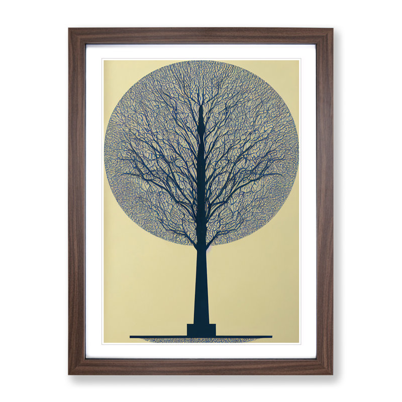 Antique Tree No.3 - Single Picture Frame Print, 64cm H x 46cm W x 2cm D, Walnut Framed