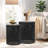 Hollow-Carved Round Metal End Tables Set-1781363595