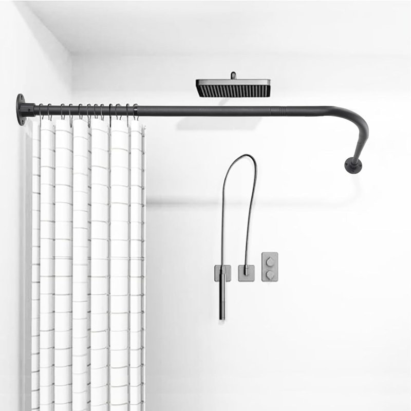 39.8cm L-Shaped Wall Shower Curtain Pole
