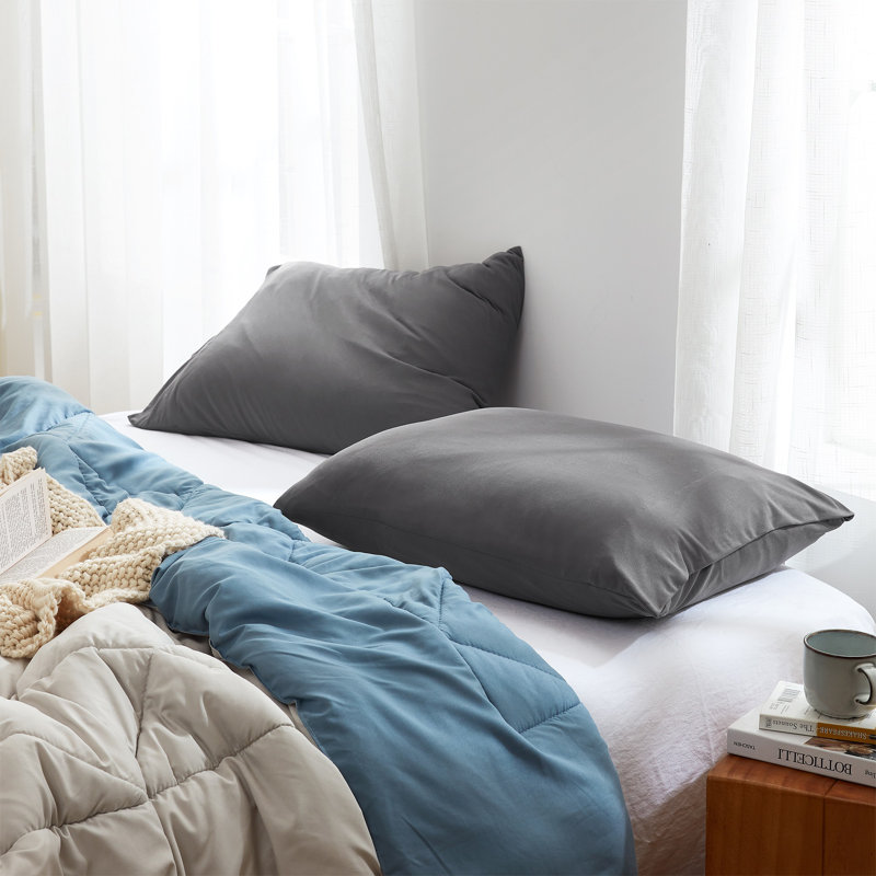 Ensemble de taies d'oreiller Better Than Butter Coma, Gris, Grand