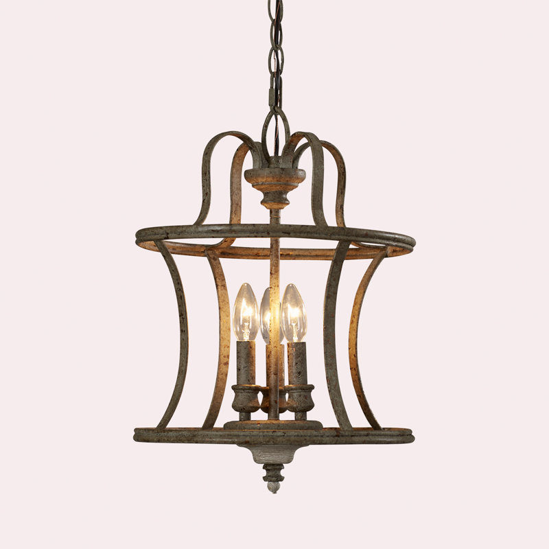 Luminaire suspendu cylindrique de style lanterne à 4 lumières Timurs