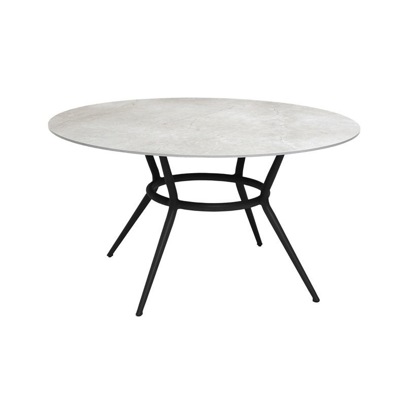 Joy Outdoor Round Dining Table, Lava Gray, Gray
