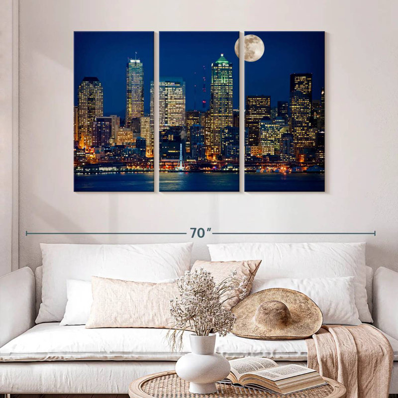 Aime Seattle Nightscape, 32" H x 50" W