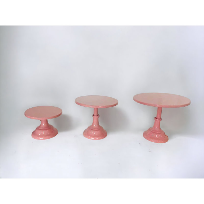 Présentoir à petits gâteaux 3 pièces, Rose