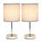 Amandev Simple Designs Mini Basic Table Lamp with Drum Fabric Shade-42754657