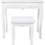 Coiffeuse avec miroir, tabouret rembourré, 4 tiroirs, éclairage DEL, grand espace de rangement, tabouret confortable, structure stable, montage facile, rangement généreux pour le maquillage, coussin, installation facile