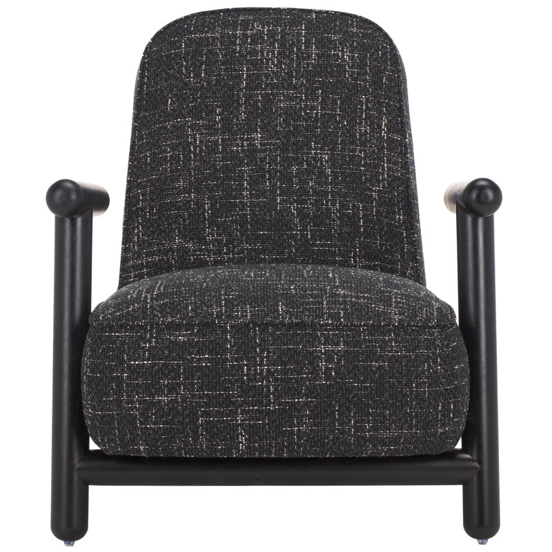 Leisel Upholstered Armchair, Black/White Polyester
