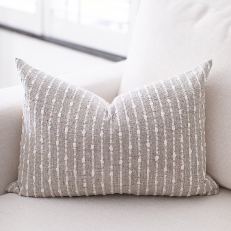 No Textured Cotton Blend Pillow Cover, 20" W x 20" H