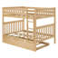 Lit superposé simple au-dessus de simple en bois massif avec lit gigogne Aileana-90958806-31282760