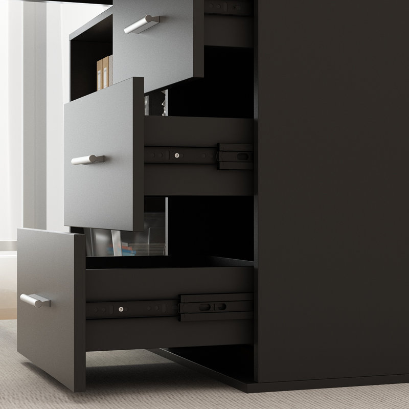 Bureau en L Latwon, Noir