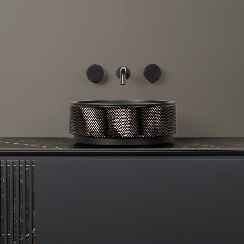 Hive 15.7'' L Bathroom Sink, Black/Bronze
