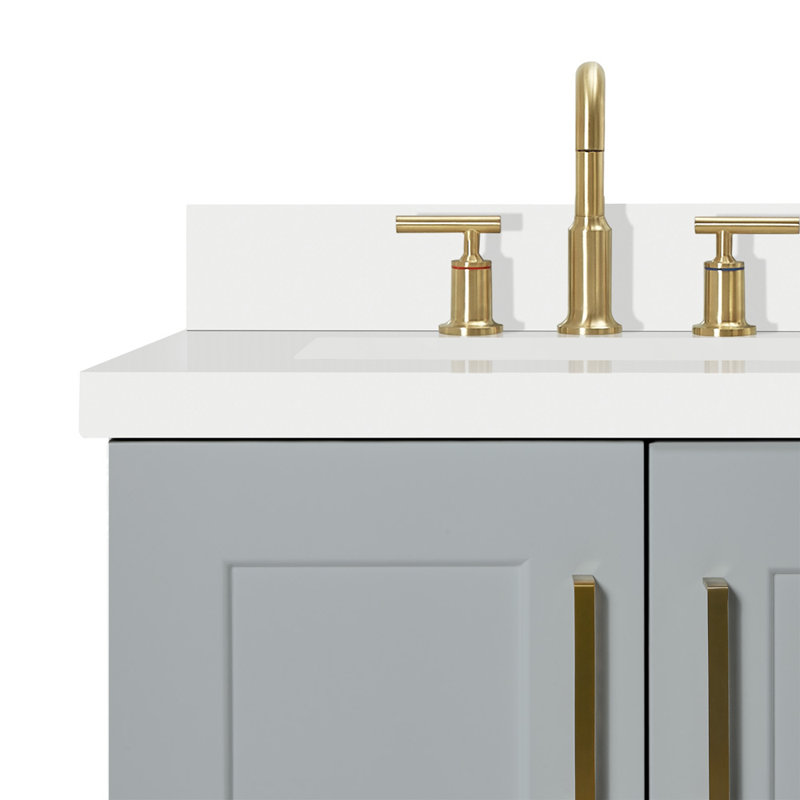 37 IN.  Single Bathroom Vanity, Gray, Left, Rectangular