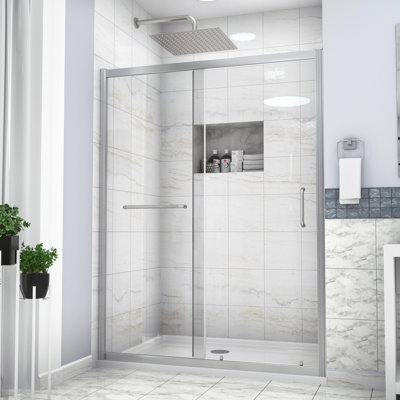 Brushed Nickel Shower Enclosure 48X72 - High-Performance Tempered Glass 48"X72" Sophisticated Bathroom Design