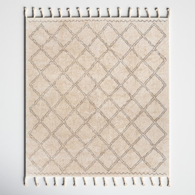 Venova Geometric Cotton Gray/CreamArea Rug