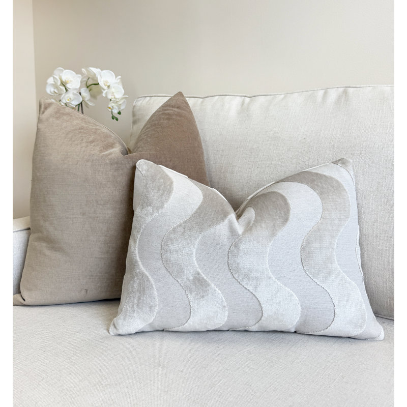 Housse de coussin Wavy, 14 x 20 po, Blanc