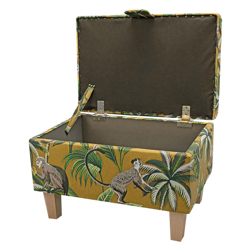 Cotton Upholstered Storage Bench