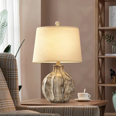 22.9"Farmhouse Rustic Resin Table Lamp