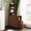 Table de bout avec tiroirs, table de coin avec tablettes ouvertes, table d'appoint haute pour chambre à coucher et coin