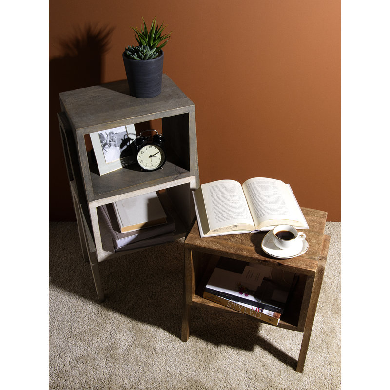 Table de bout avec rangement Oakhaven, Brun